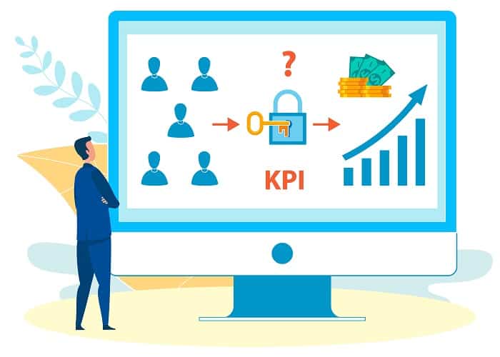 Analysing KPI Rates on Laptop 