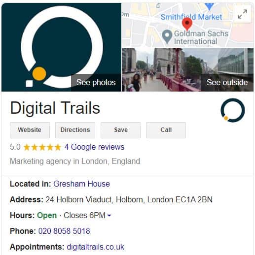 Digital trails google my business